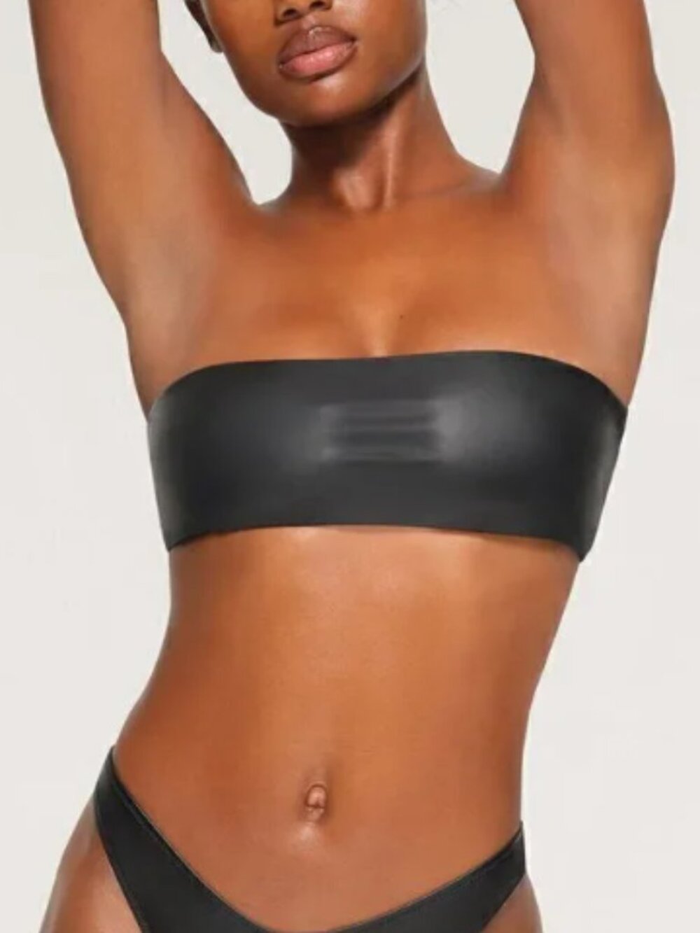 NWT SKIMS | Micro Pleather Swim Bandeau Bikini Top Strapless | Sz. M